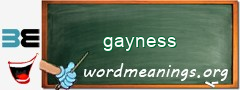 WordMeaning blackboard for gayness